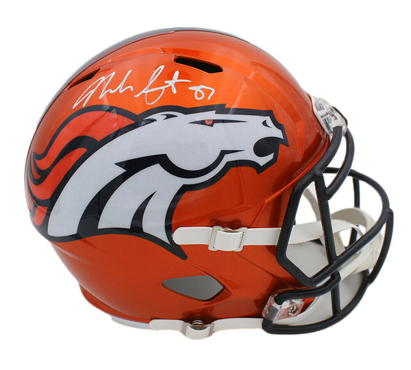 Noah Fant Signed Denver Broncos Speed Full Size Flash NFL Helmet