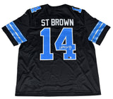 AMON-RA ST BROWN SIGNED DETROIT LIONS #14 BLACK NIKE LIMITED JERSEY BECKETT