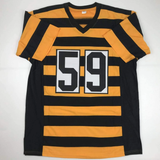 Autographed/Signed JACK HAM HOF 88 Pittsburgh Bumble Bee Jersey JSA COA Auto