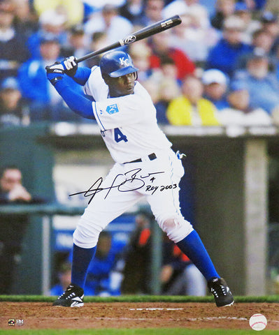 Angel Berroa Signed Kansas City Royals Action 16x20 Photo w/ROY 2003 AL (SS COA)