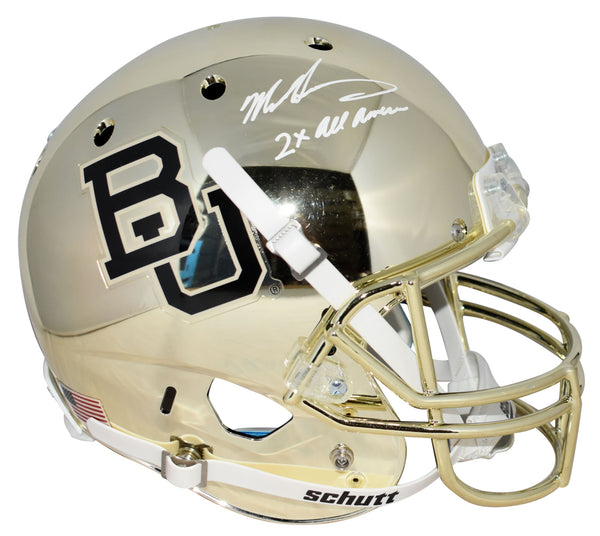 MIKE SINGLETARY SIGNED BAYLOR BEARS GOLD CHROME FULL SIZE HELMET BECKETT