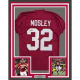 Framed Autographed/Signed C.J. CJ 35x39 Mosley Alabama Red Jersey Beckett COA