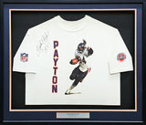 Walter Payton Autographed Framed Hall of Fame White T-Shirt Bears 34 JSA