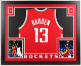 James Harden Signed Houston Rockets 35x43 Custom Framed Jersey (Beckett COA)