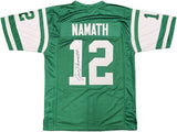 NEW YORK JETS JOE NAMATH AUTOGRAPHED GREEN JERSEY BECKETT BAS WITNESS 235428