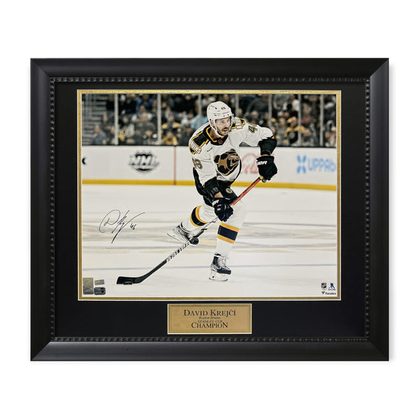 David Krejci Signed Autographed 16x20 Photograph Framed to 23x27 NEP