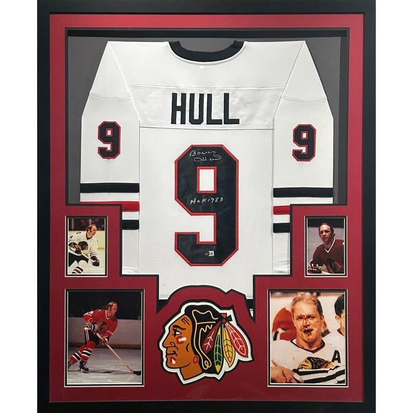 Bobby Hull Autographed Signed Framed Chicago Blackhawks White Jersey BECKETT