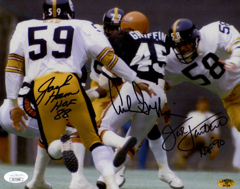 Jack Lambert, Archie Griffin & Jack Ham Signed 8x10 Photo JSA 48562