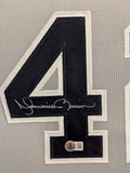 FRAMED NEW YORK YANKEES MARIANO RIVERA AUTOGRAPHED SIGNED JERSEY BECKETT HOLO