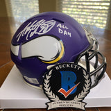 Adrian Peterson Autographed Signed Vikings Mini Helmet w/ "ALL DAY" Beckett