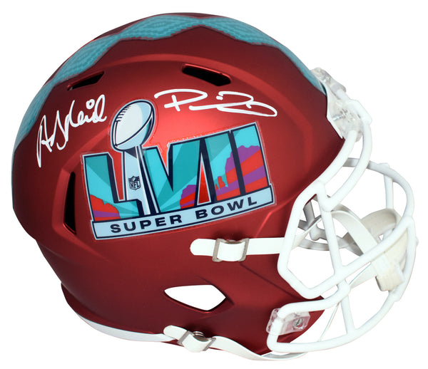 PATRICK MAHOMES & ANDY REID SIGNED CHIEFS SUPER BOWL LVII 57 FULL SIZE HELMET