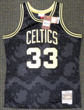 Celtics Larry Bird Autographed Mitchell & Ness Gold Jersey Size L Beckett Y62564