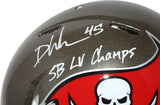 Devin White Signed Buccaneers Authentic Speed Helmet SB Champs BAS 31654