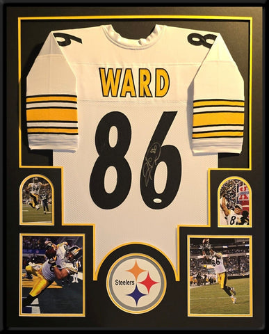 FRAMED PITTSBURGH STEELERS HINES WARD AUTOGRAPHED SIGNED JERSEY JSA COA