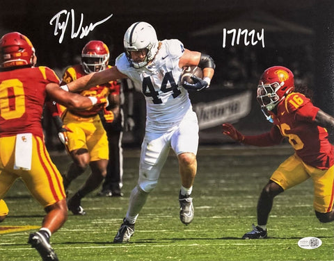 Tyler Warren Signed 11x14 Penn State Nittany Lions vs USC Photo 17/224 JSA