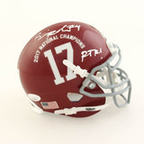 Brian Robinson Jr Signed Alabama Crimson Tide 2017 Nat Champ Mini Helmet JSA COA