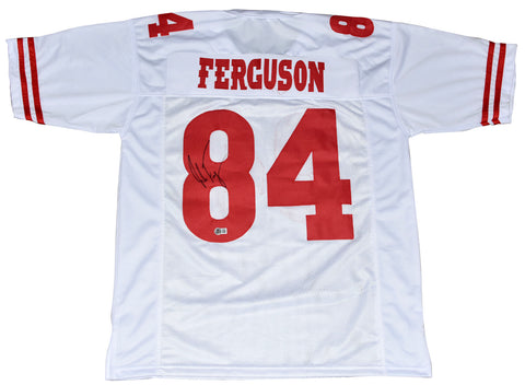 JAKE FERGUSON SIGNED AUTOGRAPHED WISCONSIN BADGERS #84 WHITE JERSEY BECKETT