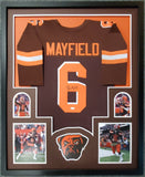 FRAMED BAKER MAYFIELD AUTOGRAPHED SIGNED CLEVELAND BROWNS JERSEY JSA COA