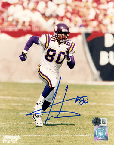 Cris Carter Autographed Minnesota Vikings 8x10 Photo Beckett 45735