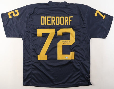 Dan Dierdorf Signed Michigan Wolverines Jersey (Beckett) Hall of Fame Off Tackle