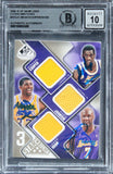 Lakers (3) Johnson, Cooper & Odom Signed 2009 SP GU #3SOJC Card Auto 10 BAS Slab