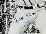 Hank Aaron Signed MLB Unframed 24"x 36" Black & White Stretched Canvas