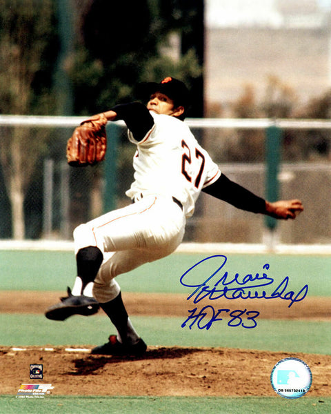 Juan Marichal Signed Giants Pitching 8x10 Photo w/HOF'83 - SS COA