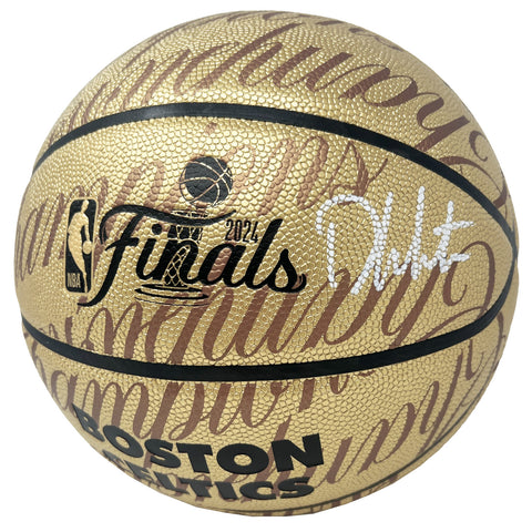 Derrick White Celtics Signed 2024 NBA Finals Champions Gold LE Basketball JSA