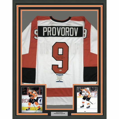 FRAMED Autographed/Signed IVAN PROVOROV 33x42 Philadelphia White Jersey BAS COA