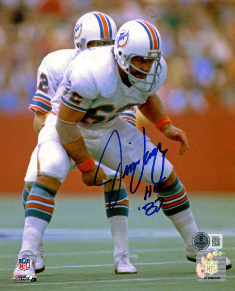 Jim Langer Autographed Miami Dolphins 8x10 Photo HOF Beckett 47792