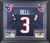 Tank Dell Authentic Signed Navy Blue Pro Style Framed Jersey JSA