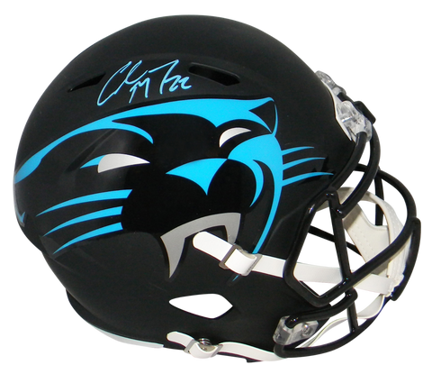 CHRISTIAN McCAFFREY SIGNED CAROLINA PANTHERS FULL SIZE AMP HELMET BECKETT