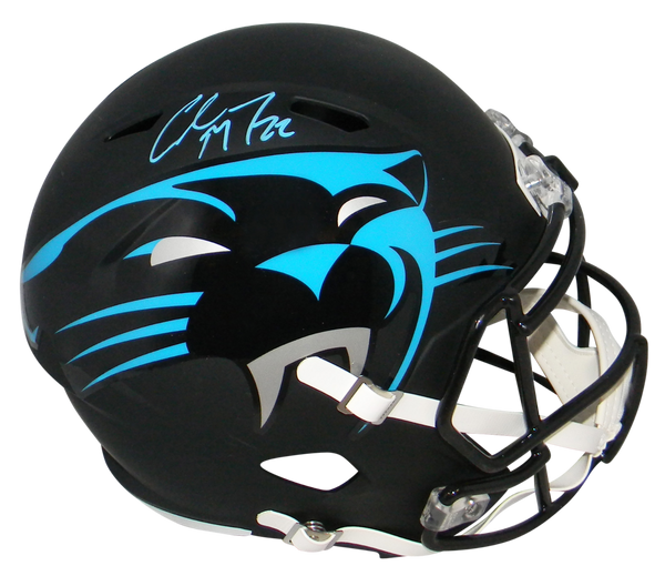 CHRISTIAN McCAFFREY SIGNED CAROLINA PANTHERS FULL SIZE AMP HELMET BECKETT