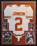 FRAMED TEXAS LONGHORNS ROSCHON JOHNSON AUTOGRAPH SIGNED JERSEY BECKETT HOLO