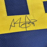 Autographed/Signed Adam Pacman Jones West Virginia Blue College Jersey JSA COA