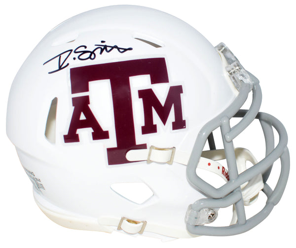 ISAIAH SPILLER SIGNED TEXAS A&M AGGIES WHITE SPEED MINI HELMET BECKETT