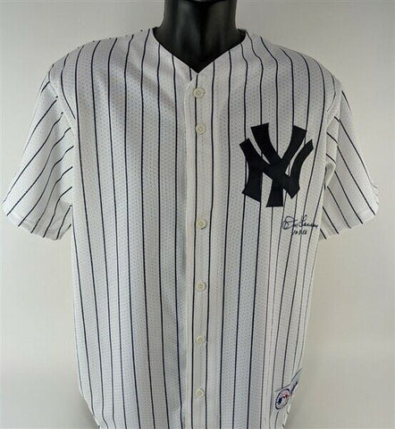 Don Larsen (d. 2020) "10-8-56" Signed New York Yankees Majestic Jersey (JSA COA)