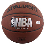 Magic Johnson & Isiah Thomas Signed Spalding Basketball BAS Witnessed #2W688450