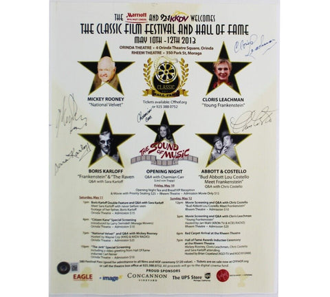 Multi Signed Unframed 11x17 2013 Classic Film Festival Poster