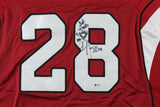 J. J. Arrington Signed Cardinals Jersey Inscribed "Thanks For Puchin Me Harder"