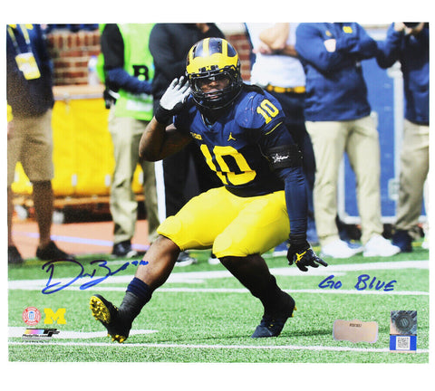 Devin Bush Signed Michigan Wolverines 8x10 Photo-Ear-With "Go Blue" Inscription