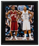 LeBron James & Carmelo Anthony Signed Framed Photo LE #95/100 UDA #BAJ19173