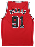 Dennis Rodman Authentic Signed Red Pro Style Jersey Autographed BAS Witnessed 2