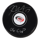 Rod Brind'Amour Signed Carolina Hurricanes Puck Inscribed "06 Cup" (COJO)