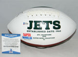 VINNY TESTAVERDE & WAYNE CHREBET AUTOGRAPHED SIGNED NEW YORK JETS LOGO FOOTBALL