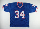 Thurman Thomas Signed Buffalo Bills Career Highlight Stat Jersey (Beckett COA)