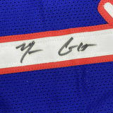 FRAMED Autographed/Signed MARIO CHALMERS 33x42 Kansas Blue Jersey JSA COA
