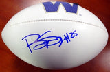 BISHOP SANKEY AUTOGRAPHED WHITE LOGO FOOTBALL WASHINGTON HUSKIES MCS HOLO 73077