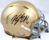 Kyle Hamilton Autographed Notre Dame Speed Mini Helmet-Beckett W Hologram *Black