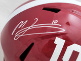 MAC JONES AUTOGRAPHED ALABAMA RED FULL SIZE SPEED HELMET BECKETT WITNESS 206520